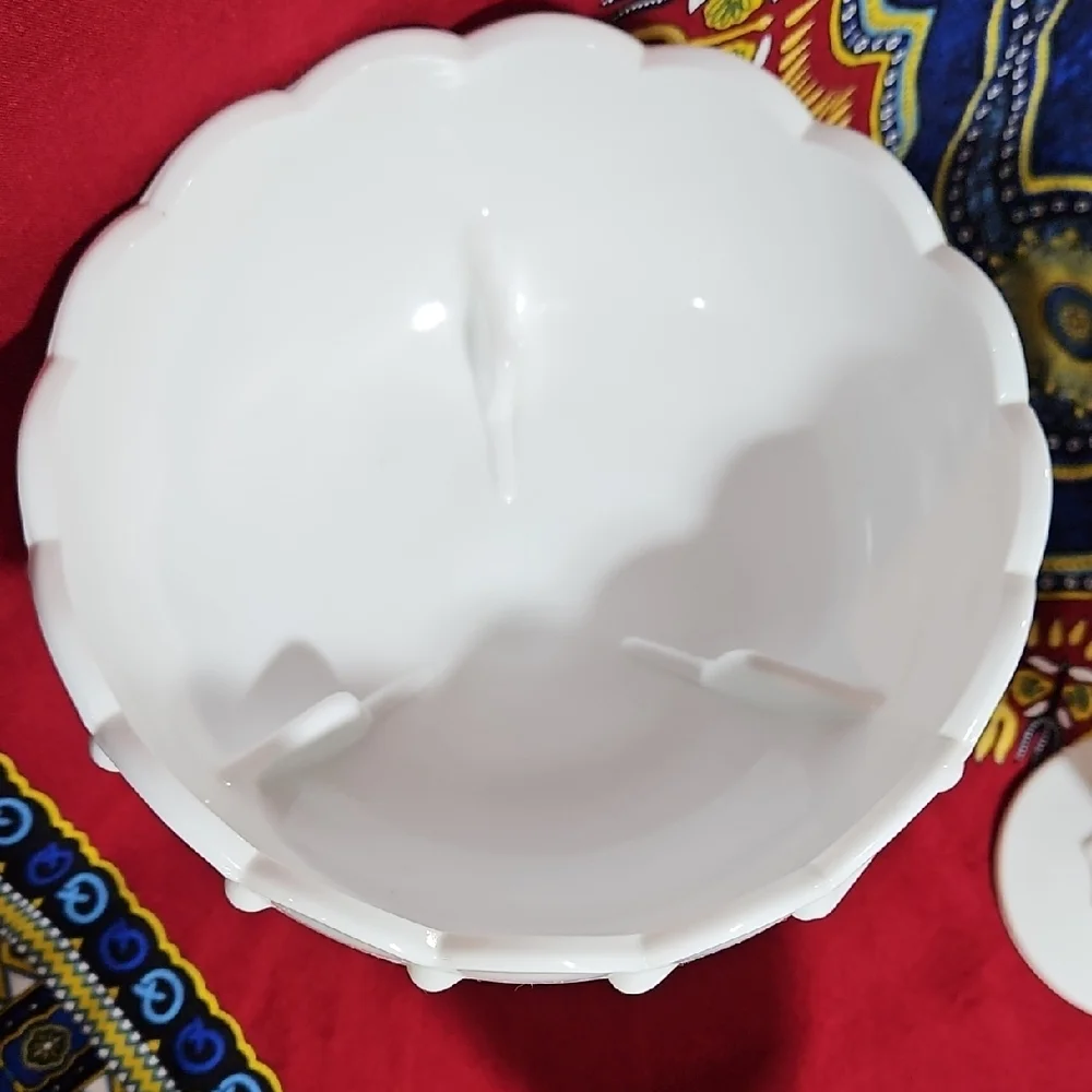VTG Indiana Milk Glass Graduated Teardrop Compotes COLLECTOR SET OF 3 Wedding